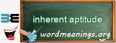 WordMeaning blackboard for inherent aptitude